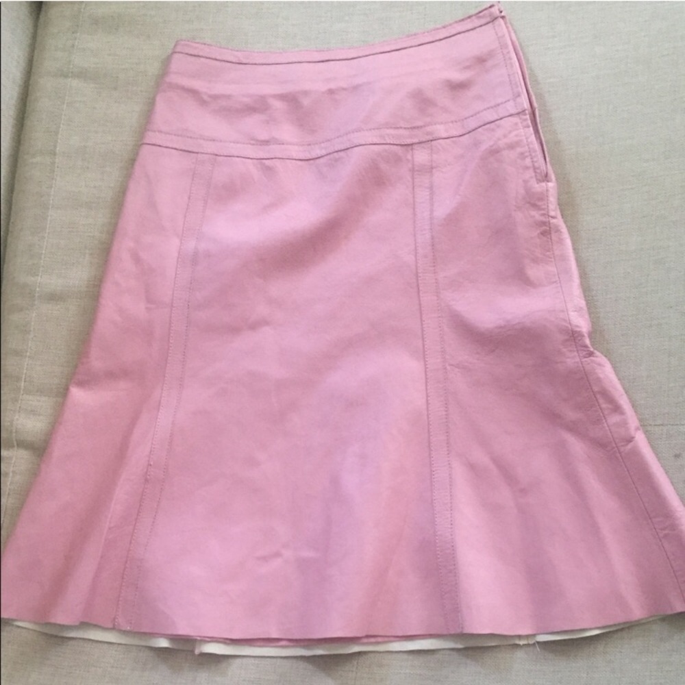Vintage Pastel Pink Danier Genuine Leather Skirt XS